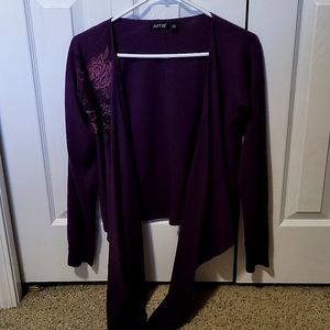 Apt. 9 plum cardigan longer flaps in front